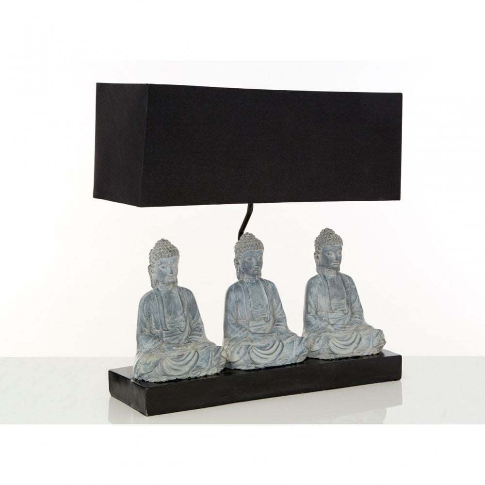 Boho Buddha Lamp, Fabric and PVC, Resin