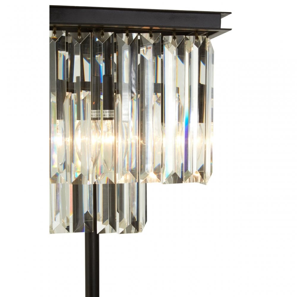 Tuskin Table Lamp, Crystal, Iron, Black