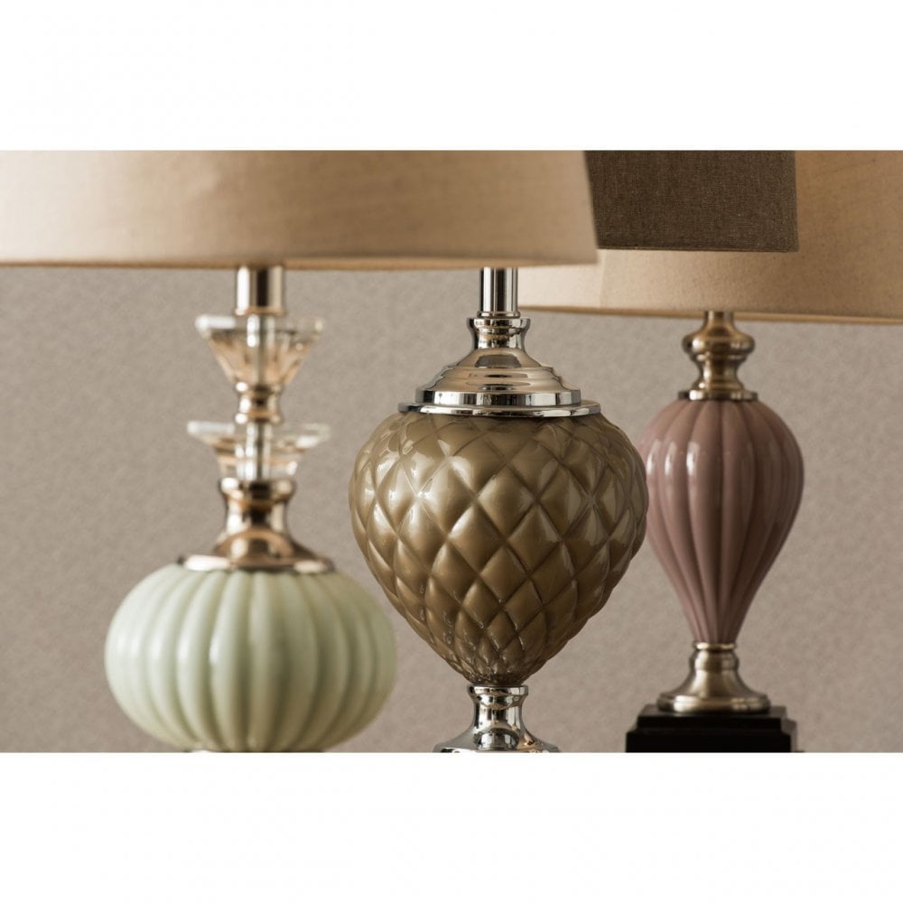Ulla Table Lamp, Glass, Iron, Linen