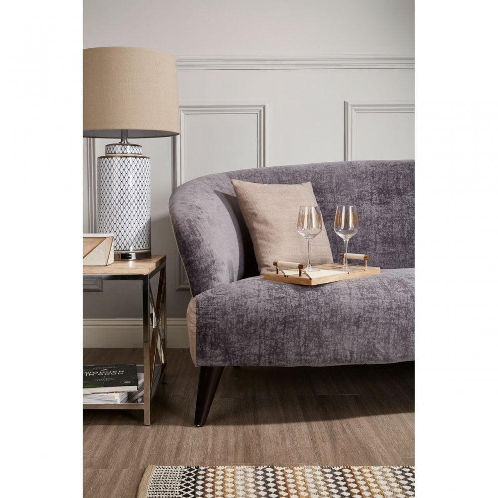 Uma Table Lamp, Ceramic, Linen, Grey