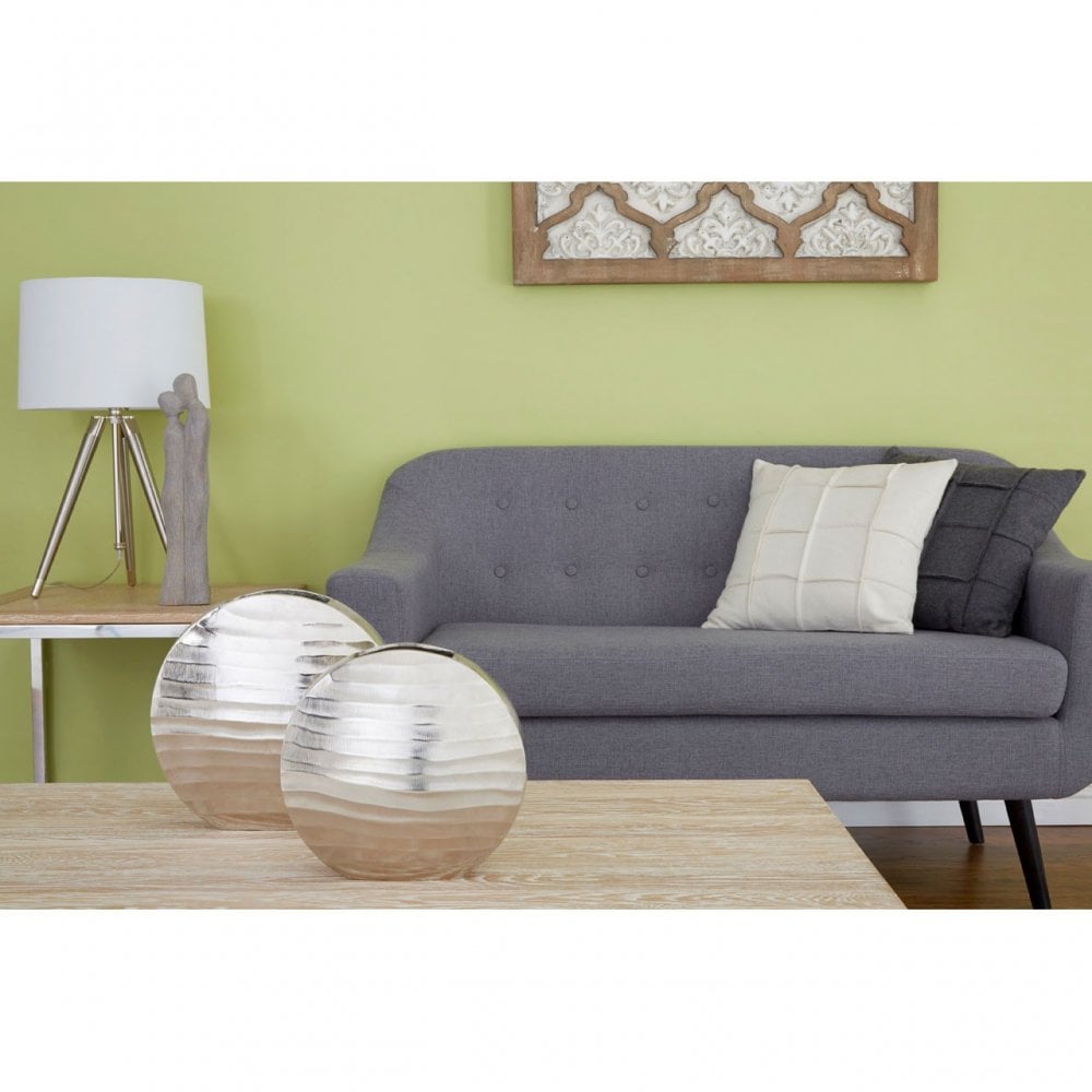 Unique Tripod Table Lamp, Iron, Linen, Cream