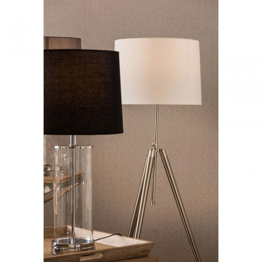 Ludo Table Lamp, Fabric, Glass, Black