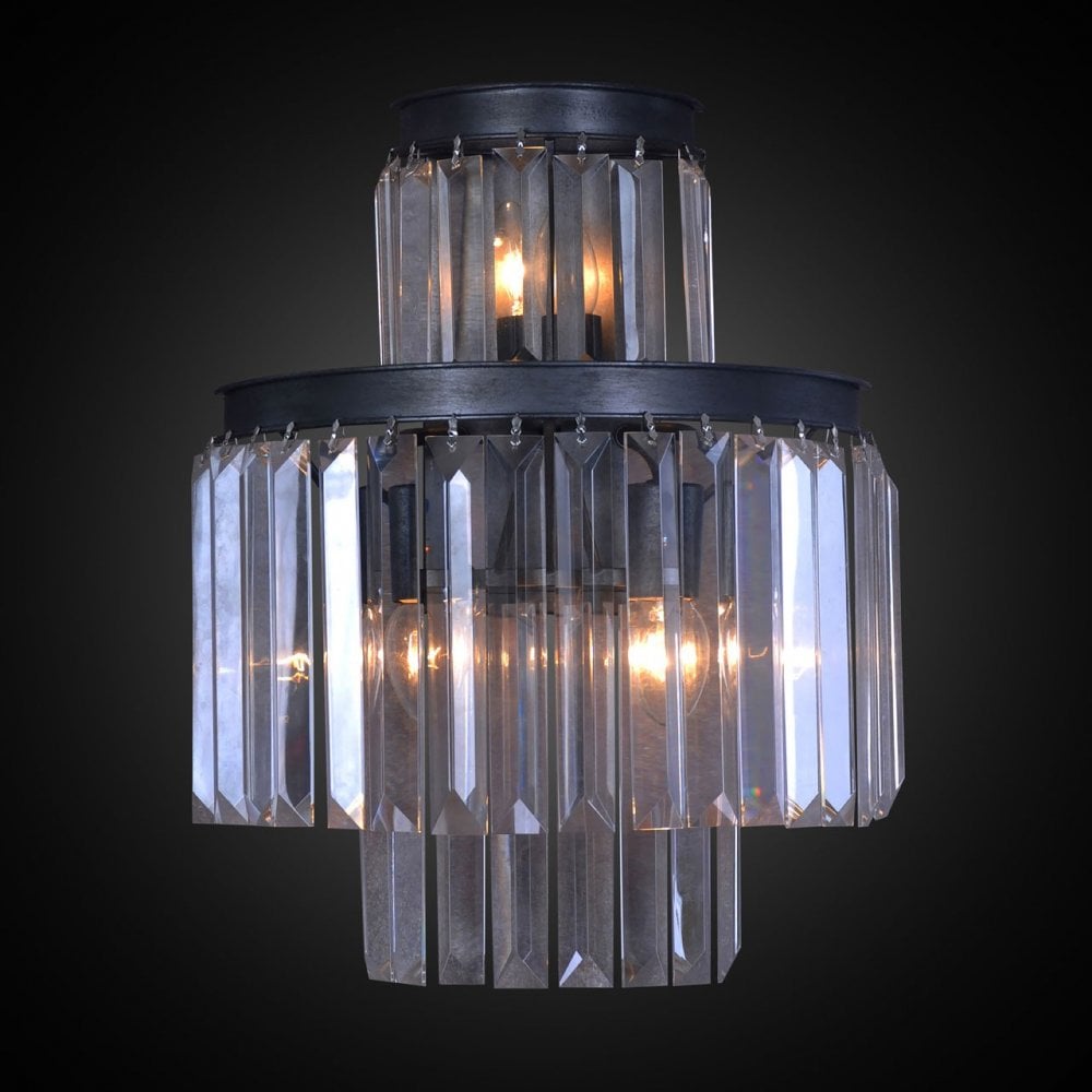 Art Deco Wall Light, Crystal, Multi-Coloured