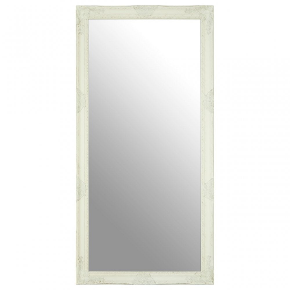 Zelma White/Brushed Gold Finish Wall Mirror, Wood, Mirrored, White
