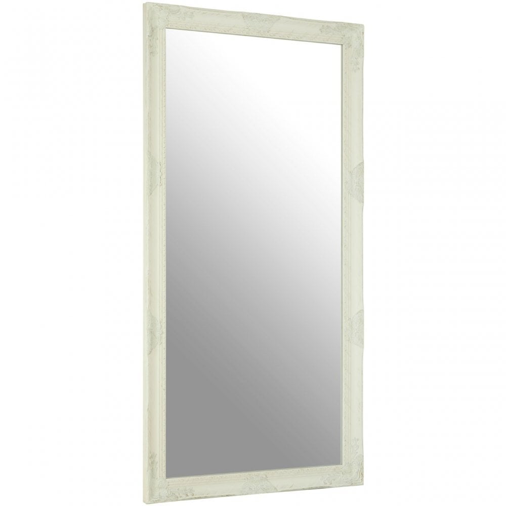 Zelma White/Brushed Gold Finish Wall Mirror, Wood, Mirrored, White