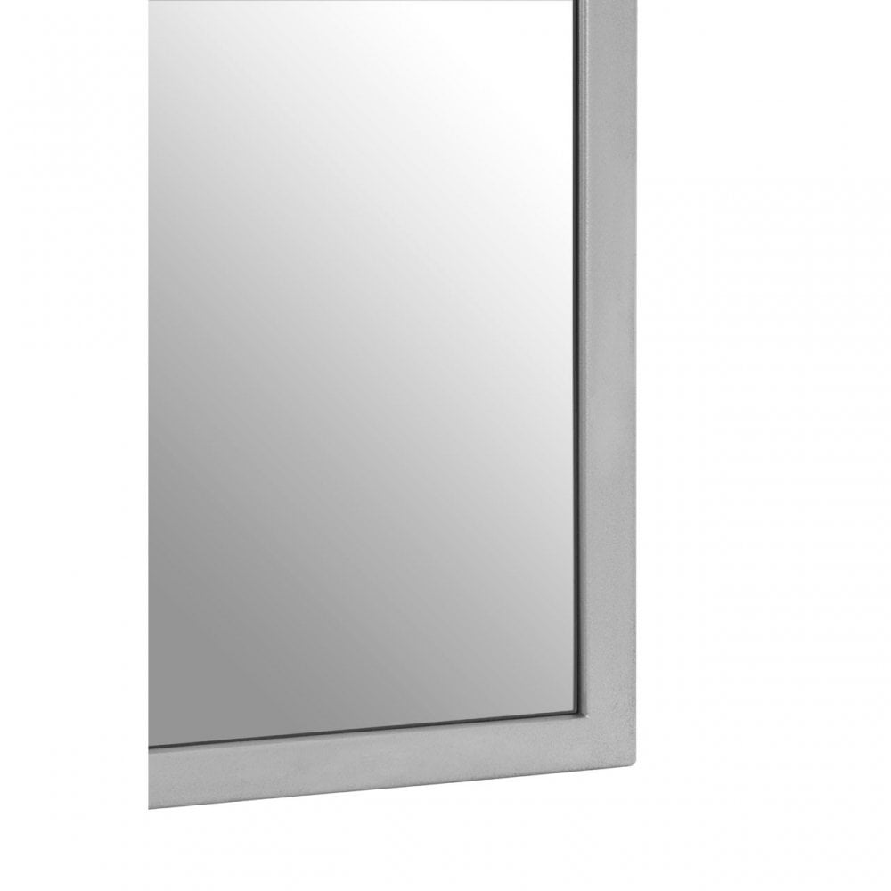 Descartes Portrait Wall Mirror, Mirrored Glass, Stainless Steel, Silver
