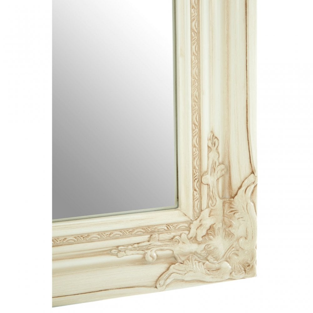 Zelma Bone White Wall Mirror, Wood, Mirrored, White