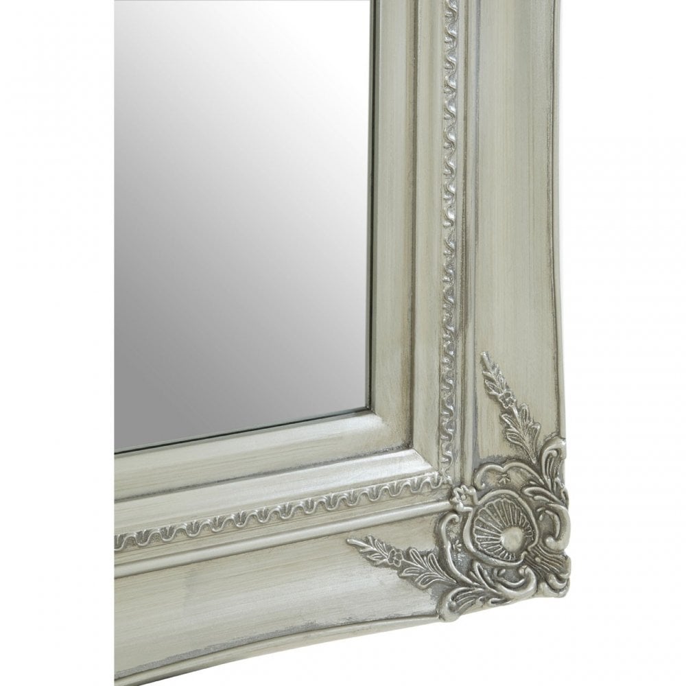Bourbin Rectangular Silver Wall Mirror, Silver