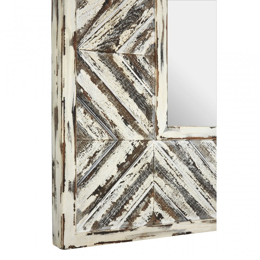 Lombok Wall Mirror, Fir Wood, Mirrored Glass, Multi-Coloured