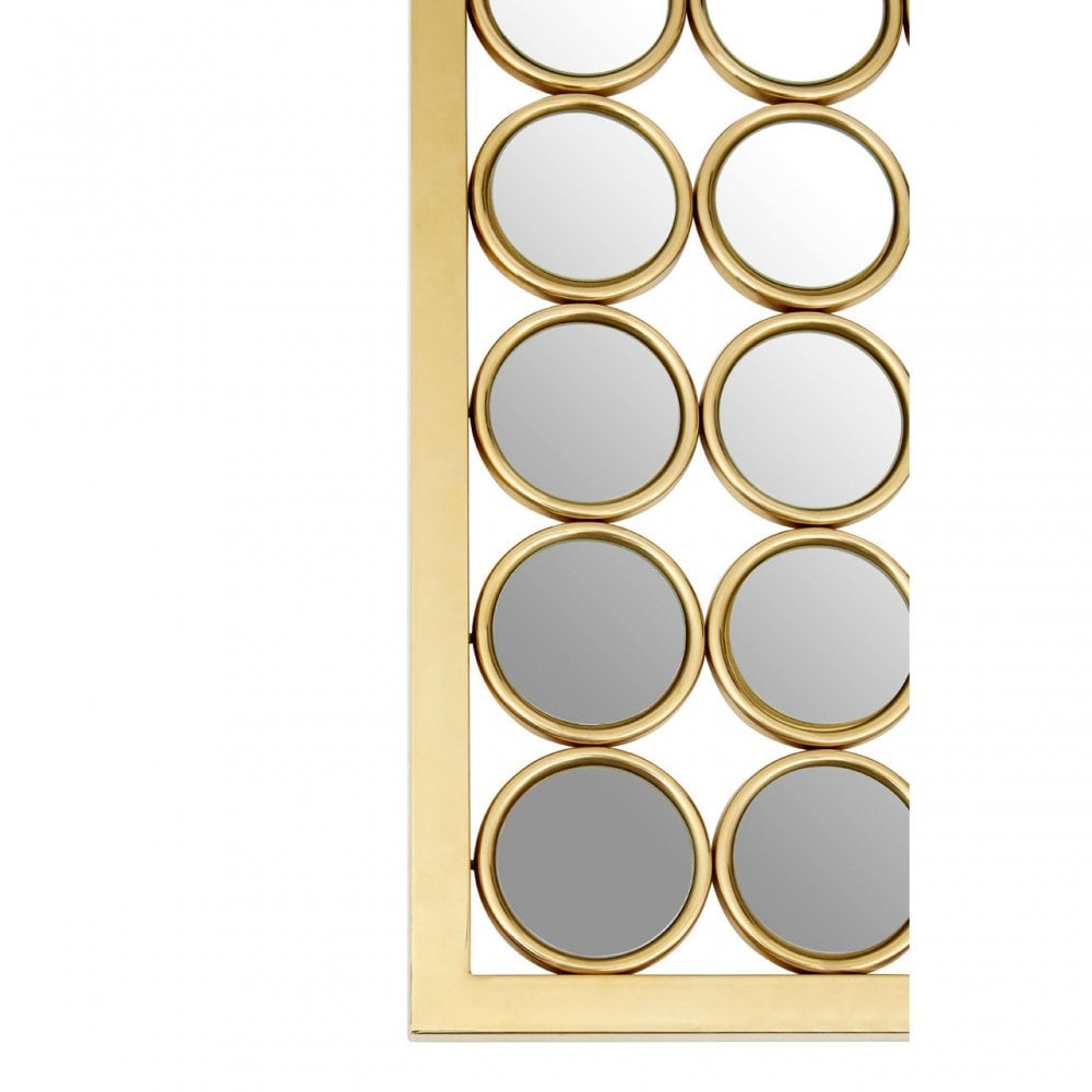Meissa Wall Mirror, Mirrored Glass, Gold