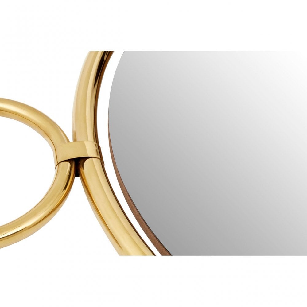 Meissa Round Pendant Wall Mirror, Mirrored Glass, Gold