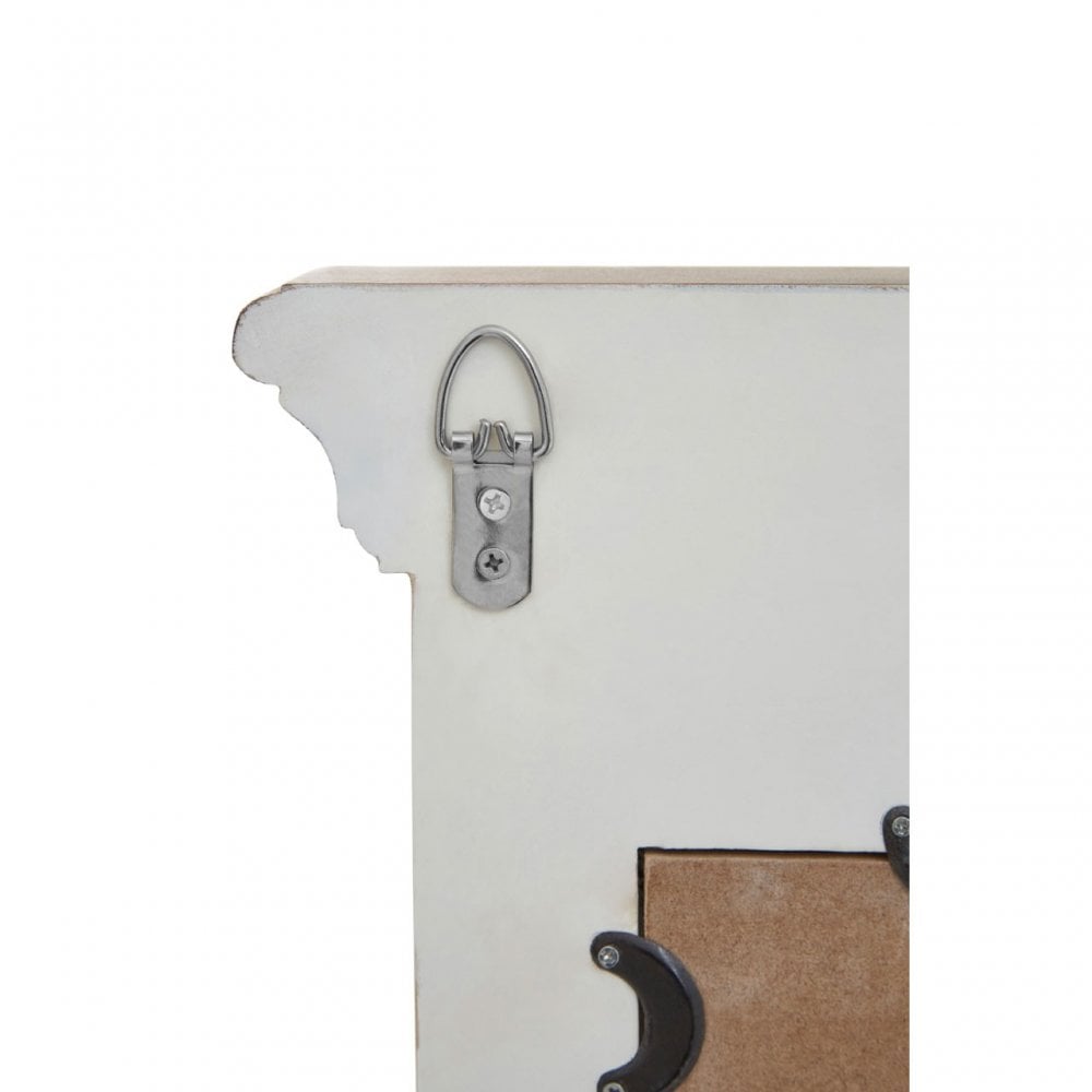 Virginia Wall Mirror, Fir Wood Veneer, Mirrored Glass, Paulownia Wood, Cream
