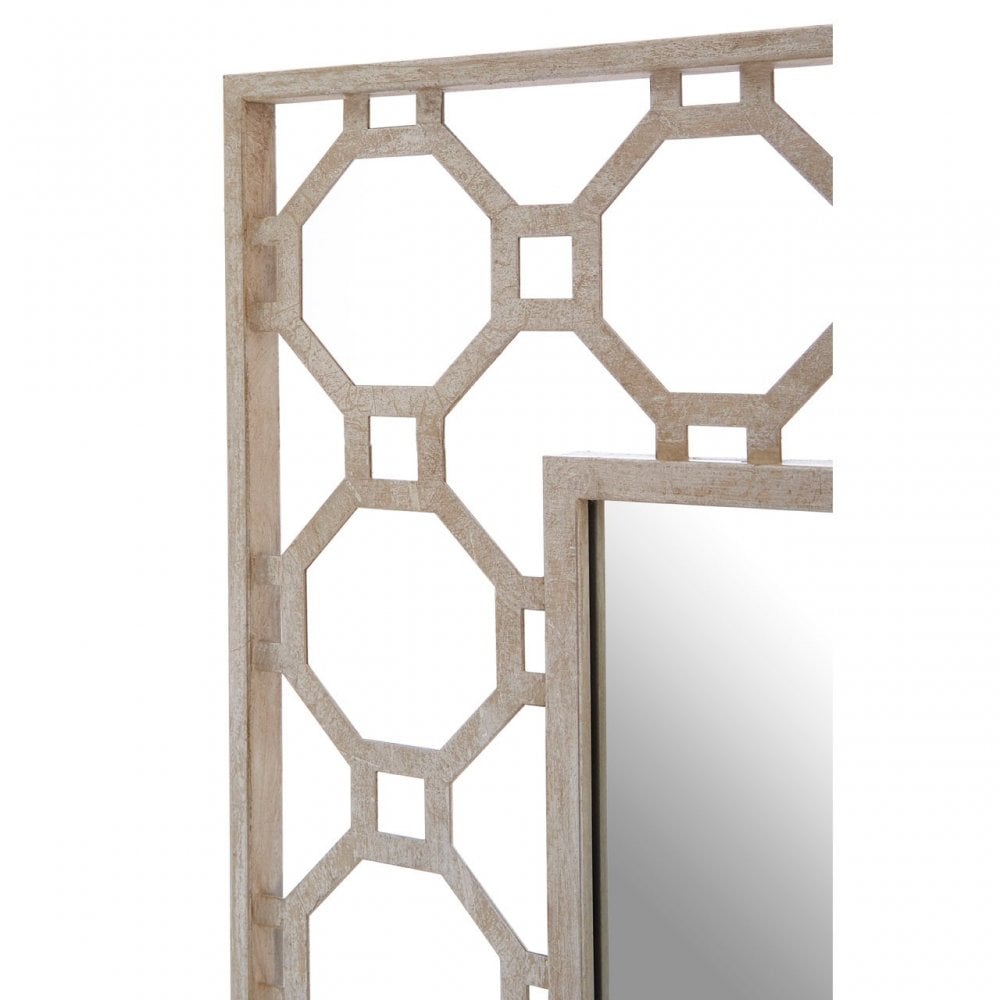 Zodiac Arabesque Wall Mirror, Glass, Silver