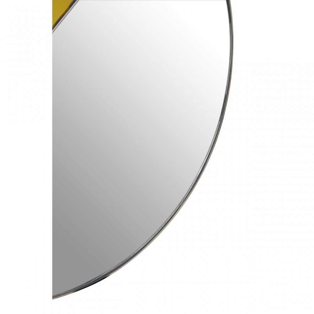 Sudia Round Wall Mirror, Mirrored Glass, Stainless Steel