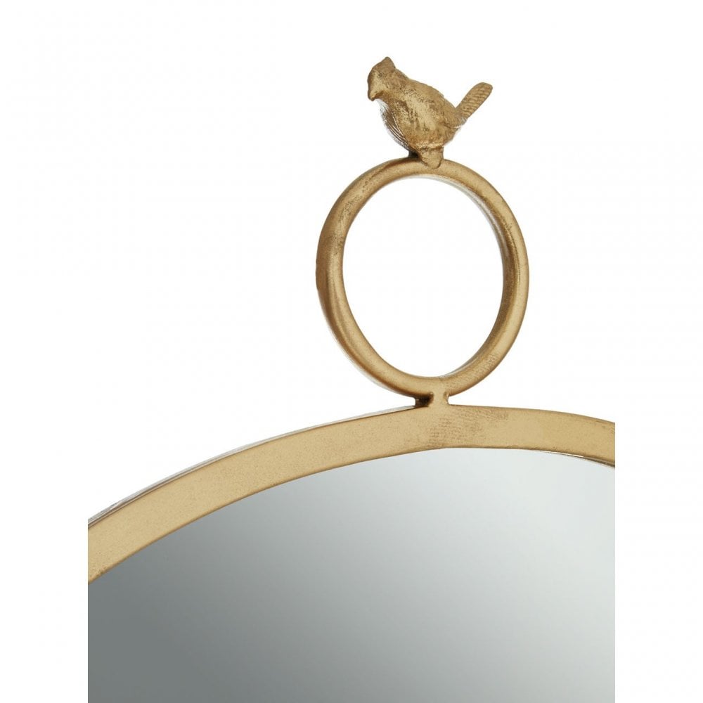 Farran Bird Top Wall Mirror, Glass, Iron, Champagne