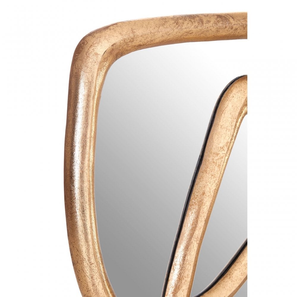 Pablo Gold Finish Wall Mirror, Aluminium, Mirrored Glass, Gold