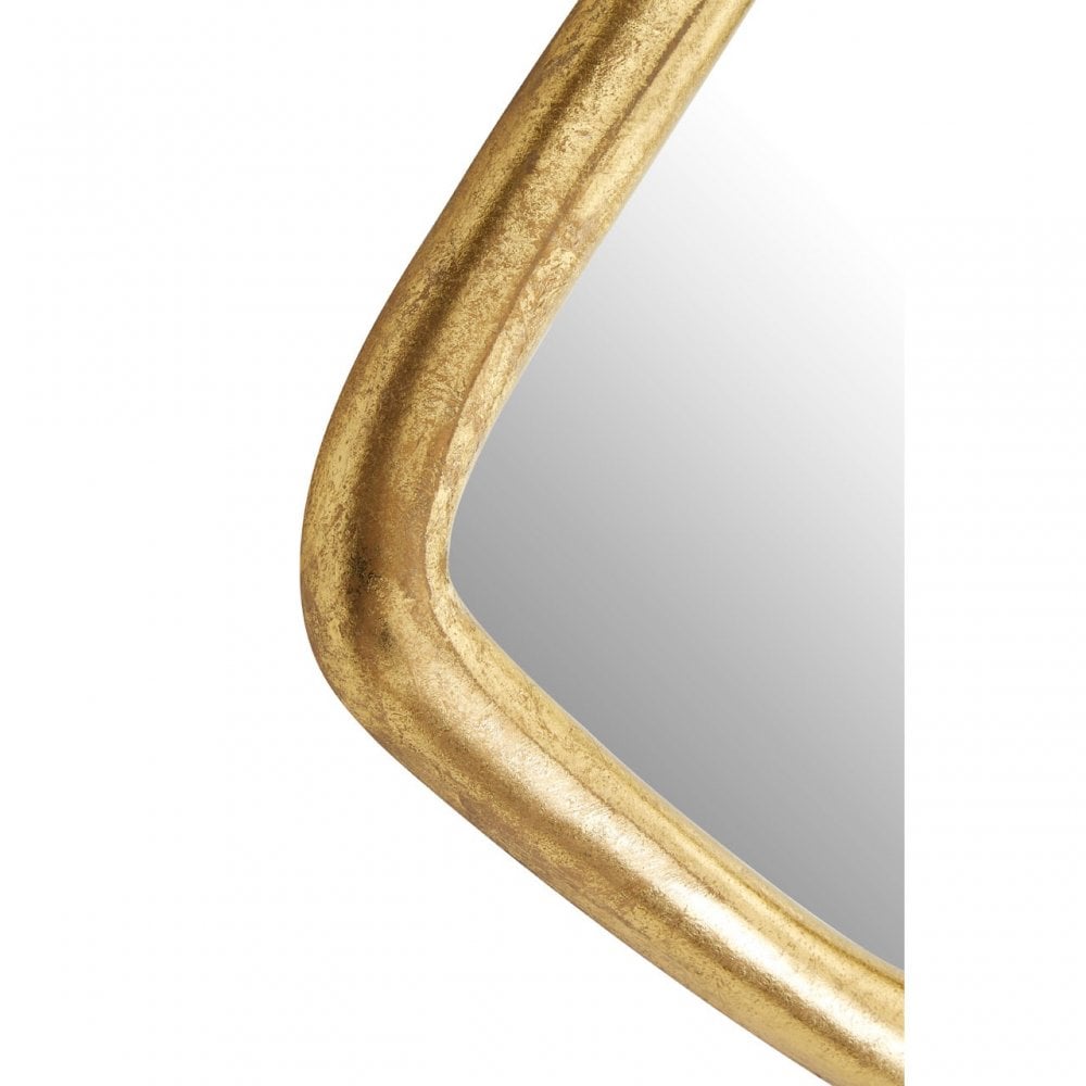 Pablo Gold Finish Wall Mirror, Aluminium, Mirrored Glass, Gold