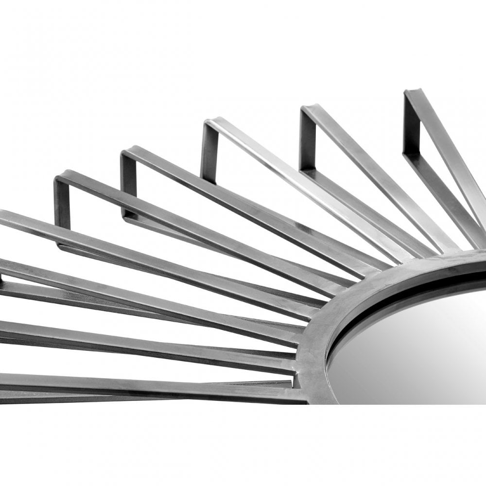 Farran Sun Wall Mirror, Glass, Iron, Silver