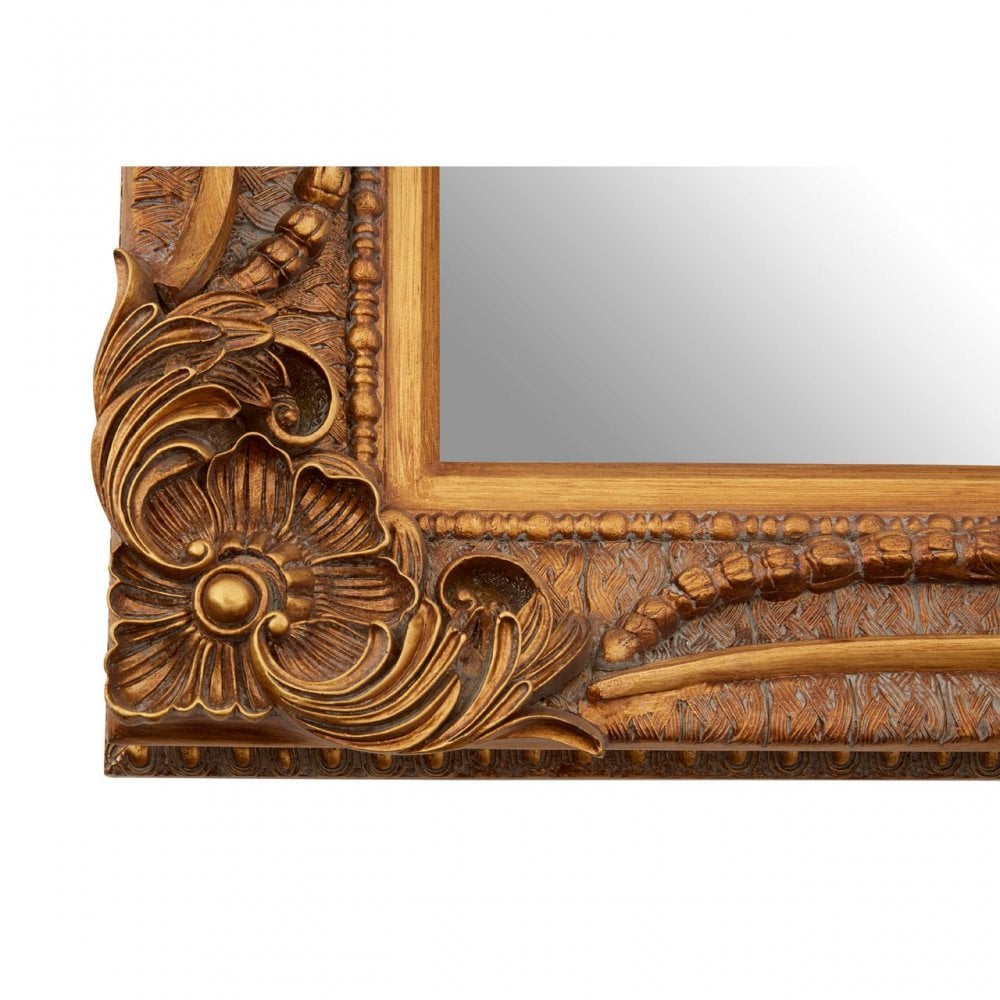 Sonnet Wall Mirror, Resin, Wood, Bronze