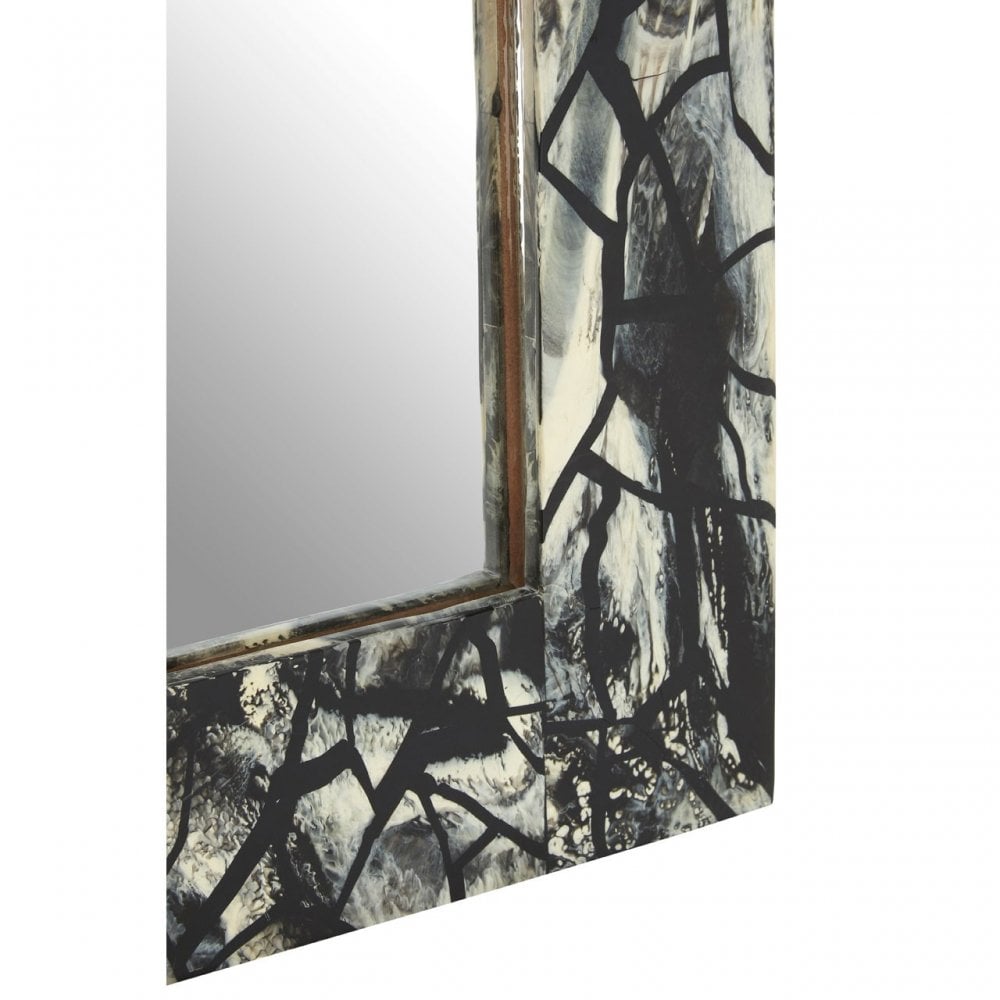 Kurl Wall Mirror, Iron, Mirrored Glass, Grey