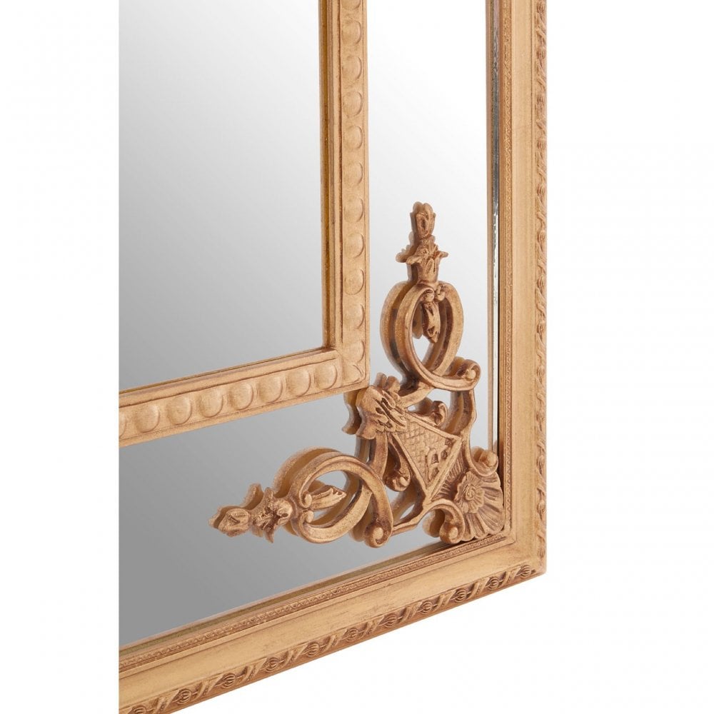 LaMon LaMon Marseille Gold Motifs Frame Wall Mirror, Fibreglass, Mirrored Glass, Gold