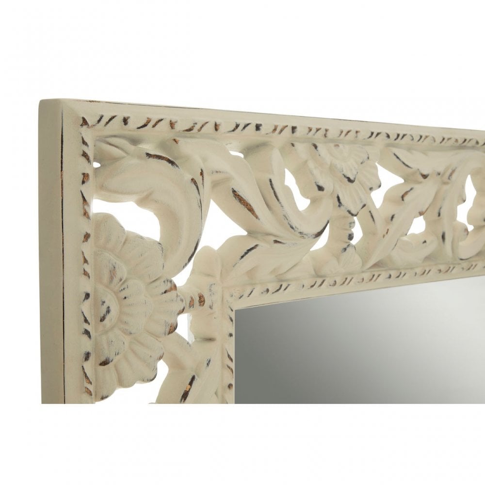 Hilda Cream Wall Mirror, Mirrored Glass, Cream