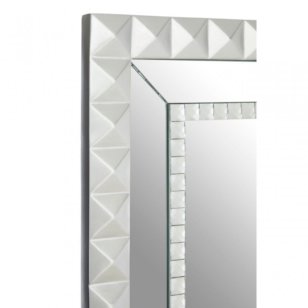 Taraka Wall Mirror, Wood, Mirrored Glass, Silver