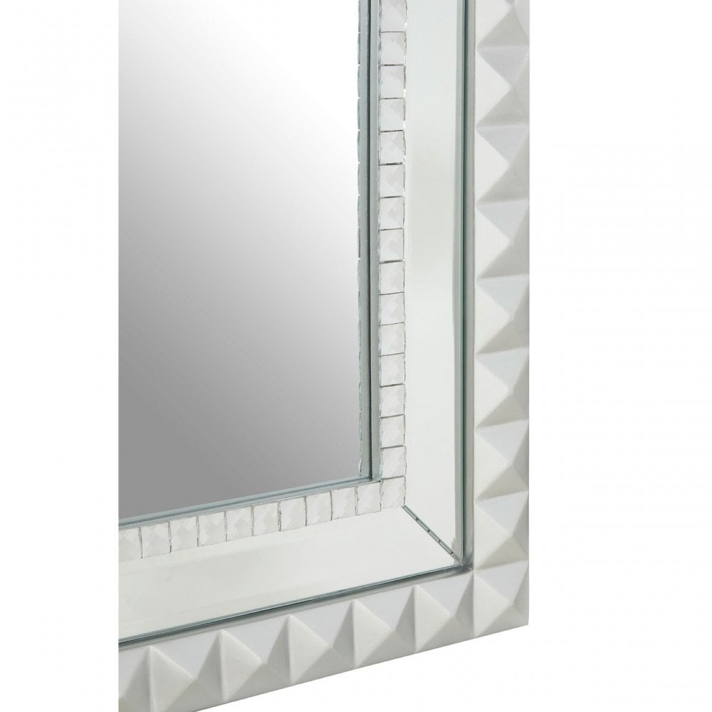 Taraka Wall Mirror, Wood, Mirrored Glass, Silver