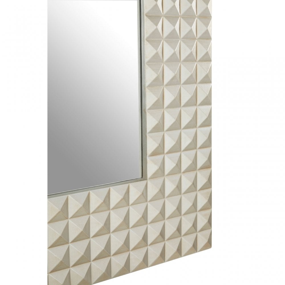 Champagne Finish 3D Geometric Wall Mirror, Mirrored Glass, Champagne