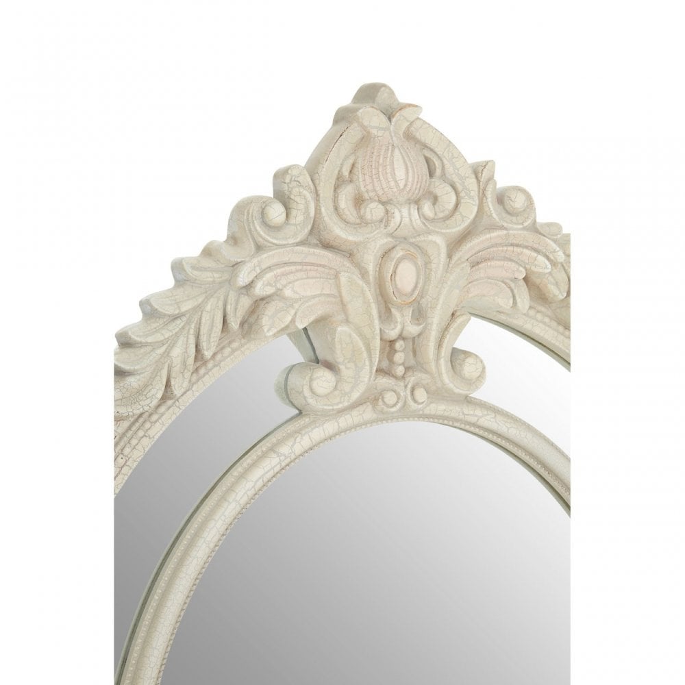 White Finish Wall Mirror, Wood, White