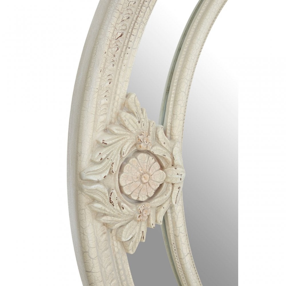 White Finish Wall Mirror, Wood, White