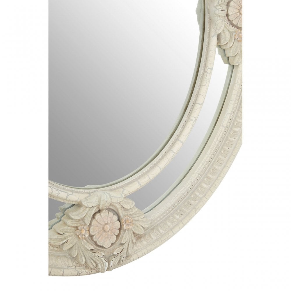 White Finish Wall Mirror, Wood, White
