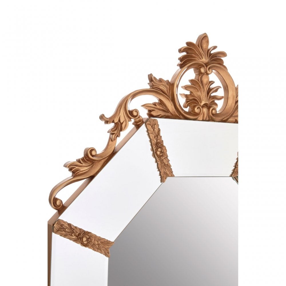 Wall Mirror with Gold Resin Frame, Mirrored Glass, Gold