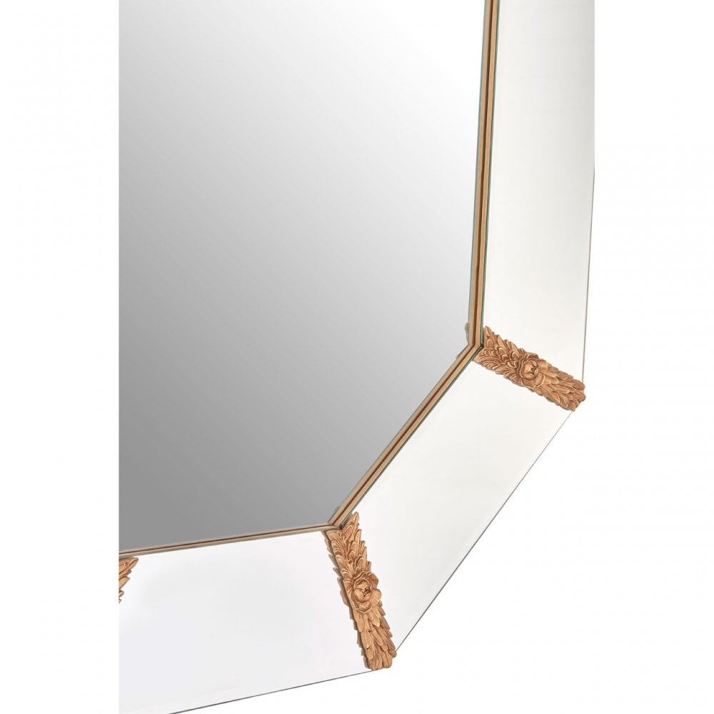 Wall Mirror with Gold Resin Frame, Mirrored Glass, Gold