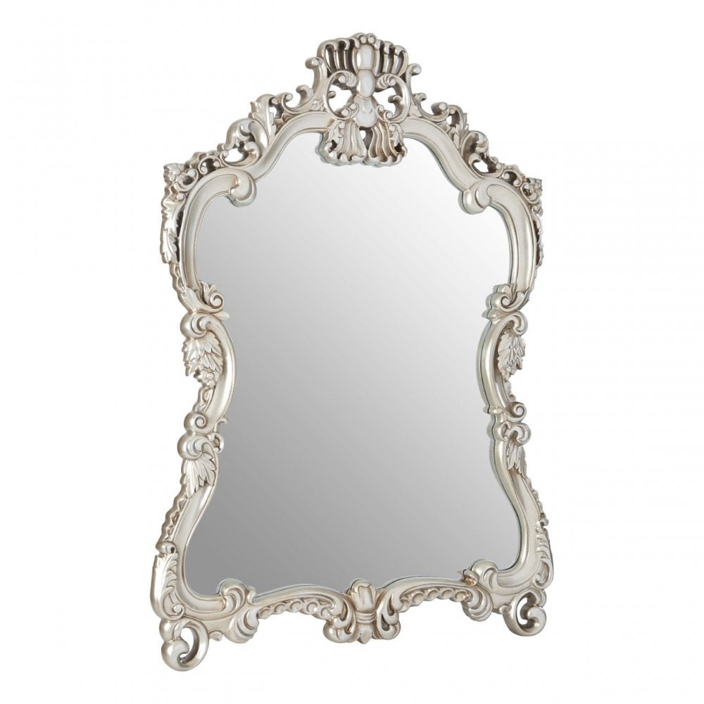 Champagne Decorative Swirl Design Wall Mirror, Mirrored Glass, Champagne