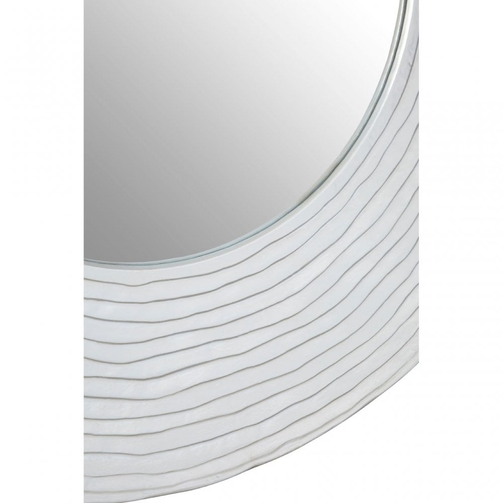 Round Wall Mirror with Silver Finish, Mirrored Glass, Silver