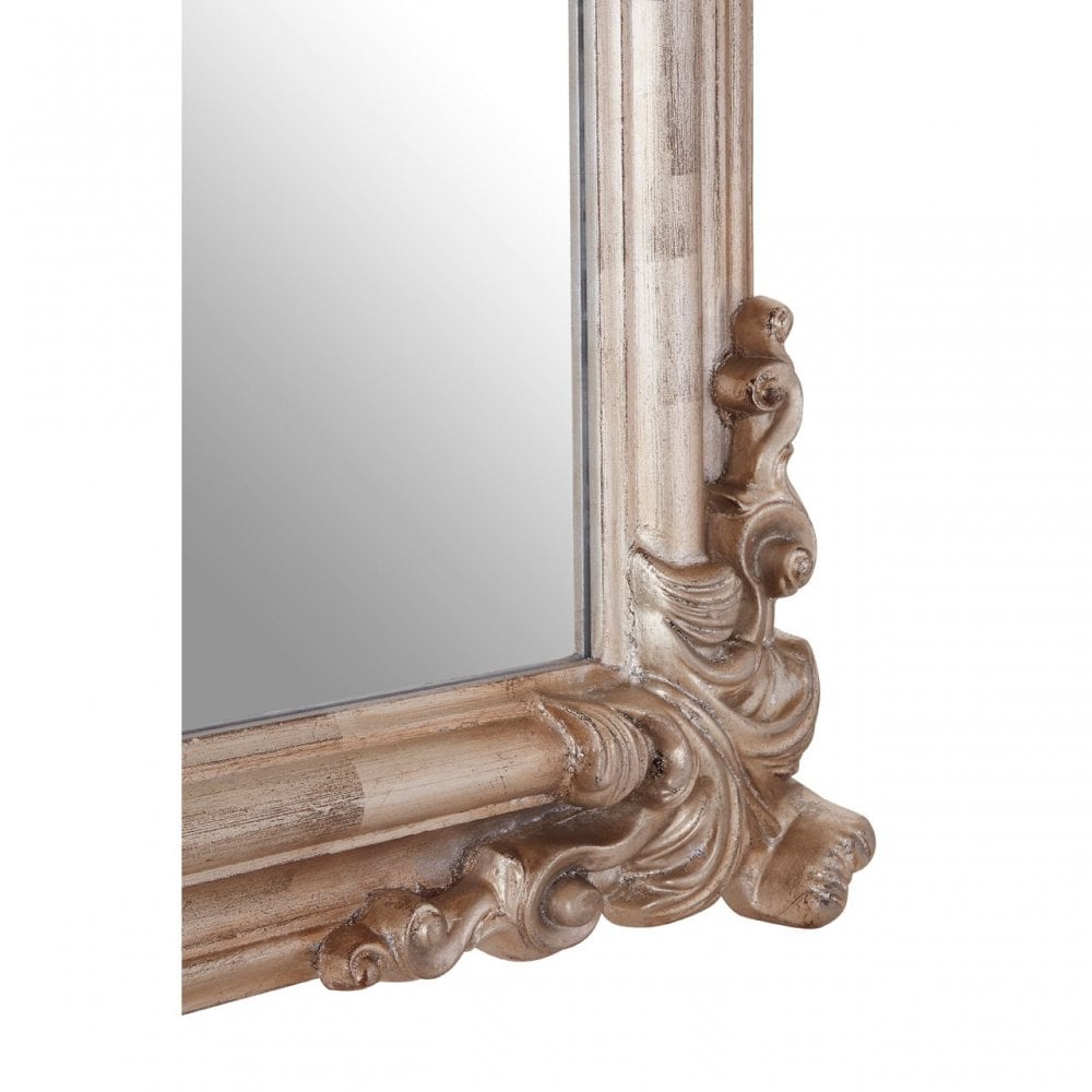 Georgia Silver Wall Mirror, Mirrored Glass, Wood, Silver