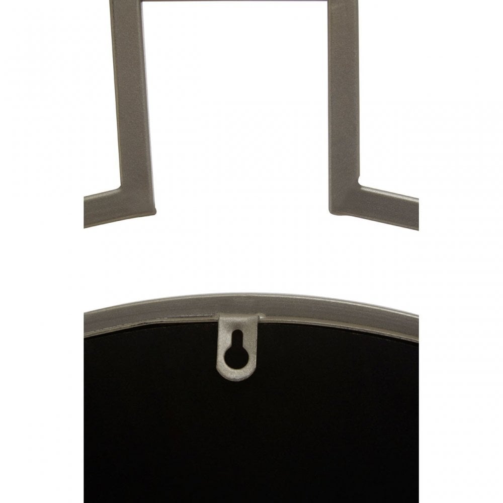 Jalal Round Wall Mirror, Mirrored Glass, Silver