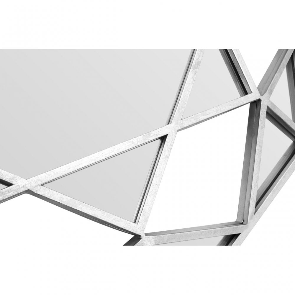 Marcia Faceted Octagonal Wall Mirror, Glass, Silver
