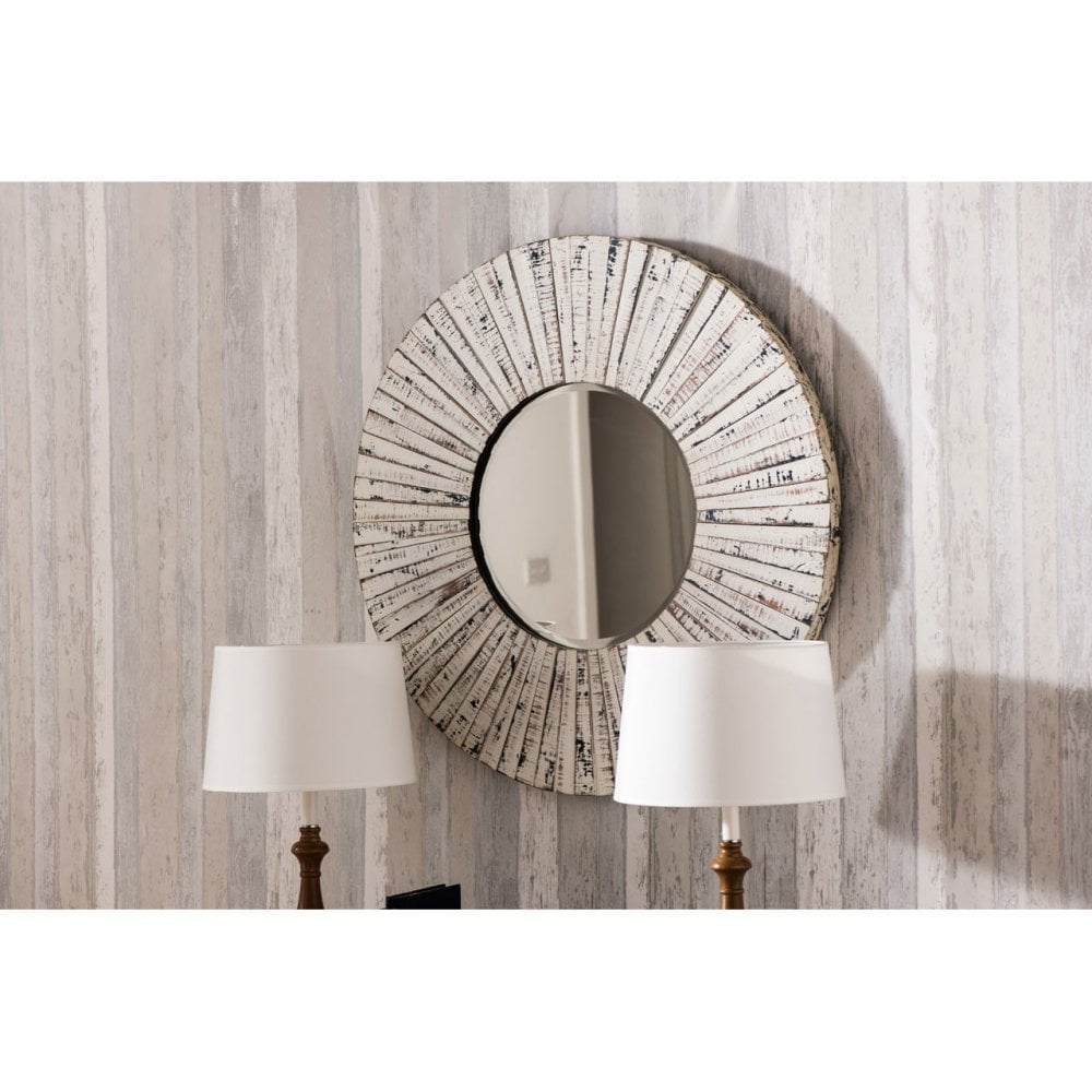 Driftwood Wall Mirror, Wood, Mirrored Glass, Wood