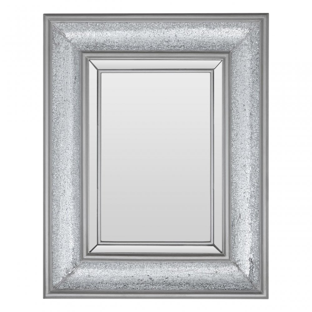 Winnie Wall Mirror, Wood, Mirrored Glass, Silver