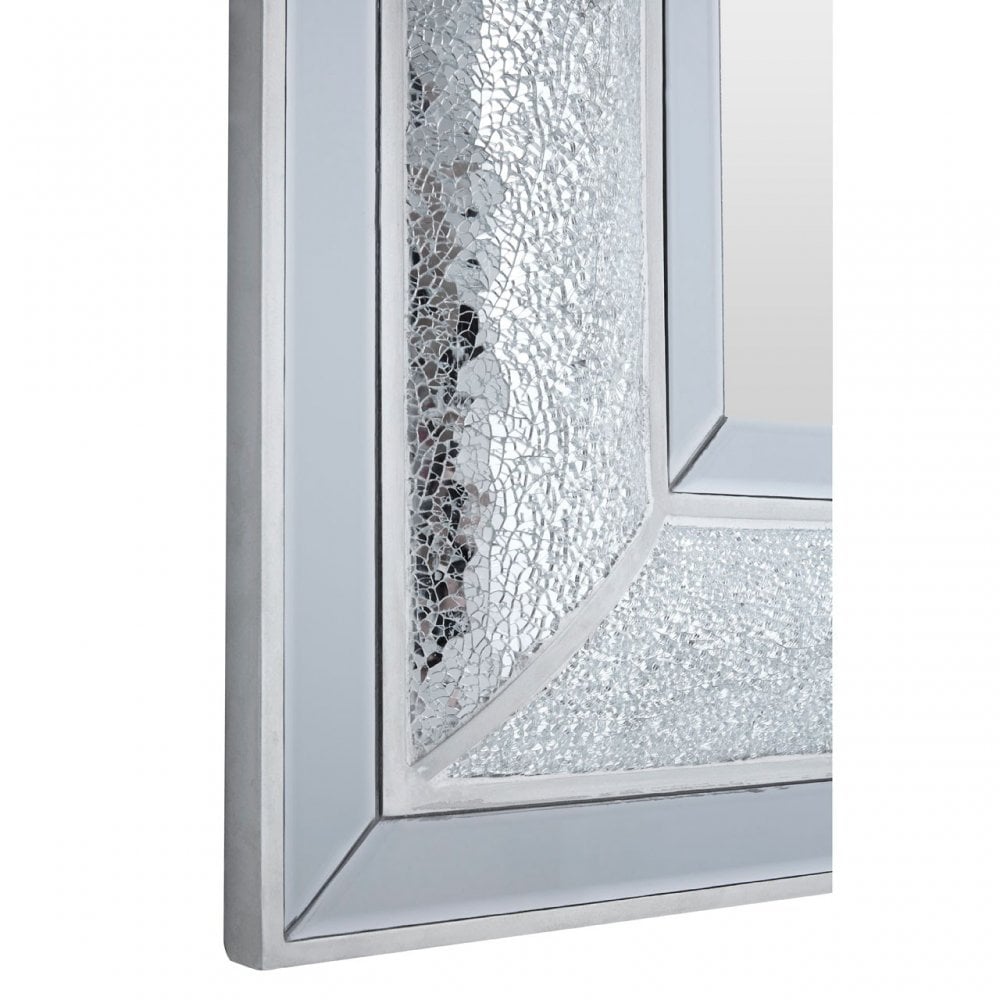 Wendi Wall Mirror, Wood, Mirrored Glass, Silver