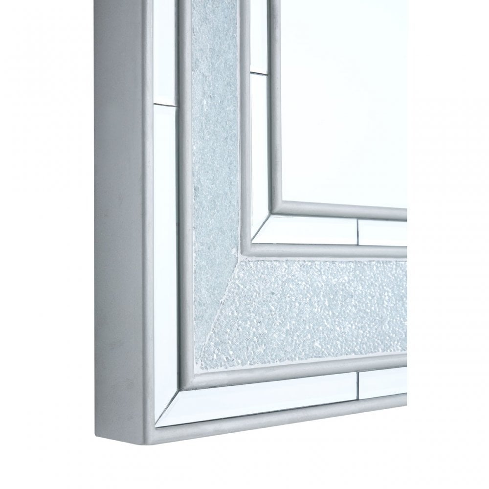 Wilma Wall Mirror, Wood, Mirrored Glass, Silver