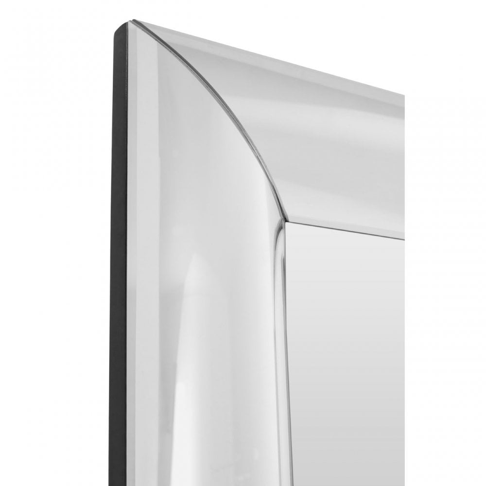 Square Wall Mirror, Wood, Mirrored Glass, Silver