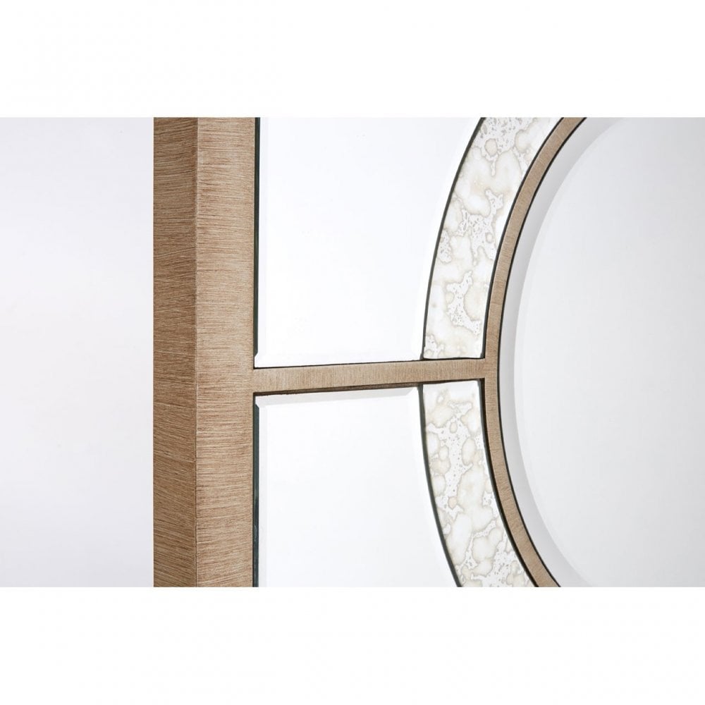 Tuskin Wall Mirror, Wood, Mirrored Glass, Wood