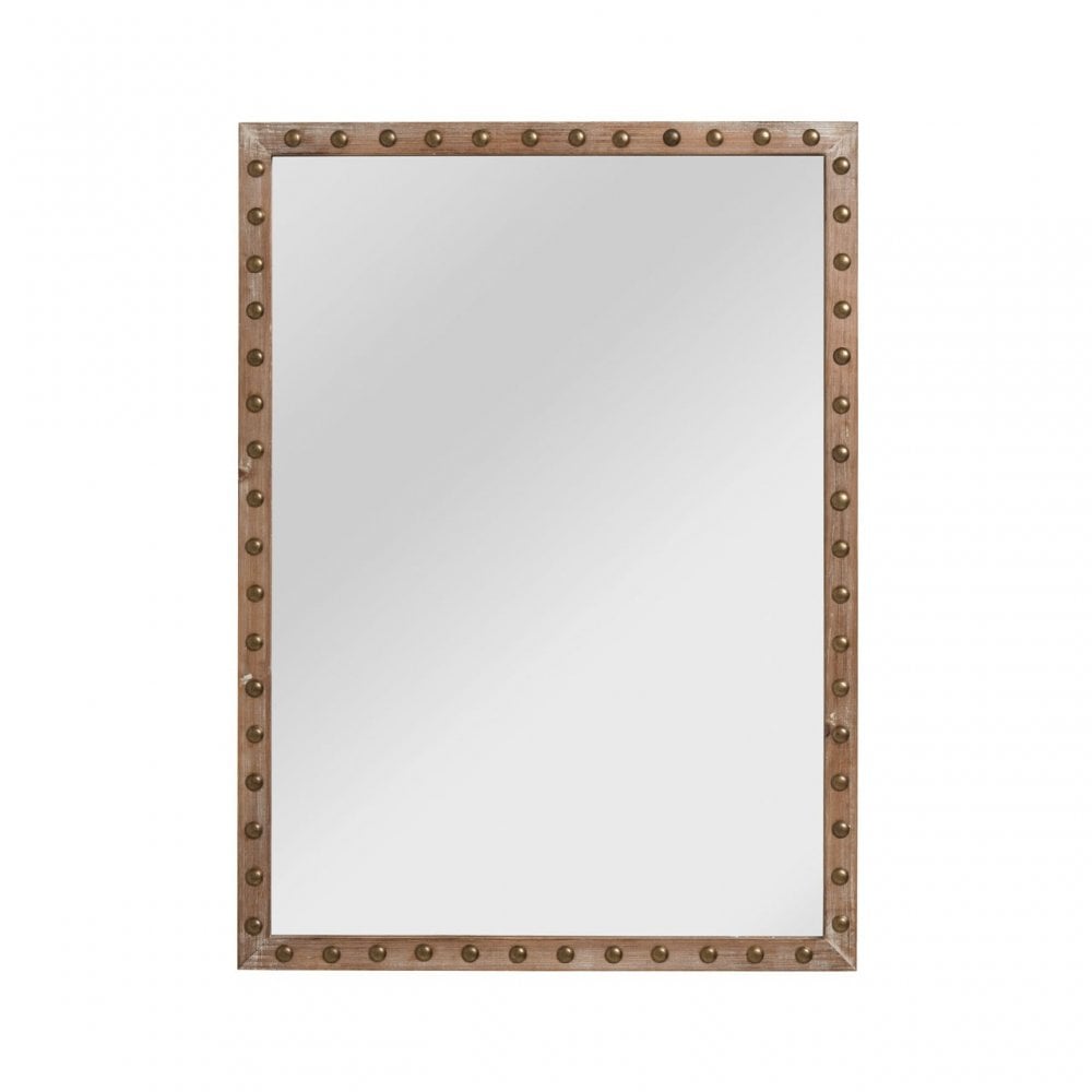 Tribeca Wall Mirror, Fir Wood, Glass, Natural