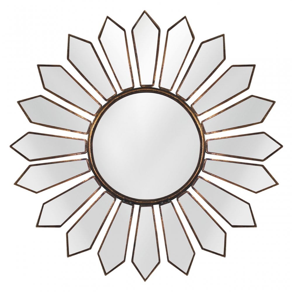 Verona Petal Wall Mirror, Mirrored Glass, Gold