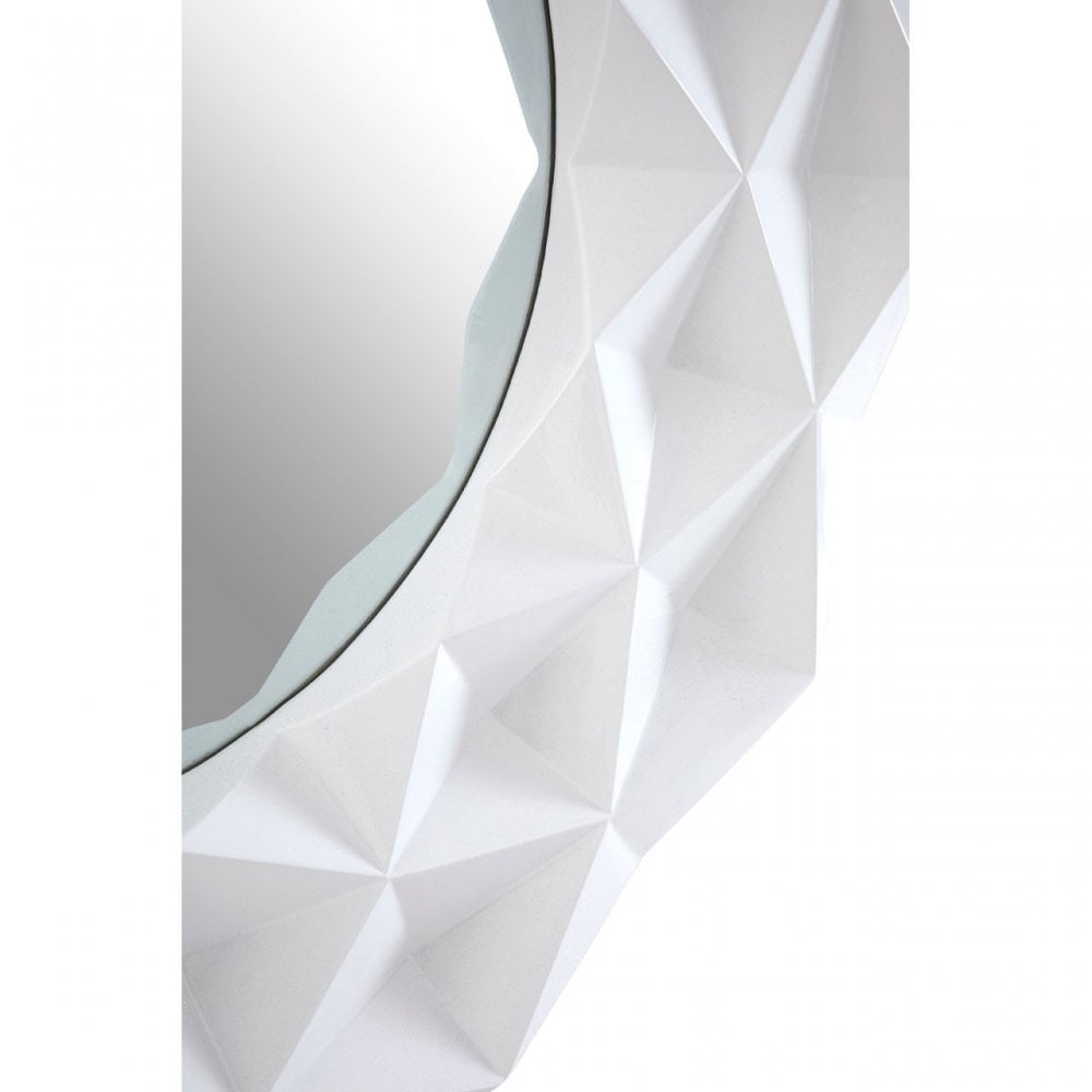 Wall Mirror, Polyresin, Mirrored Glass, White