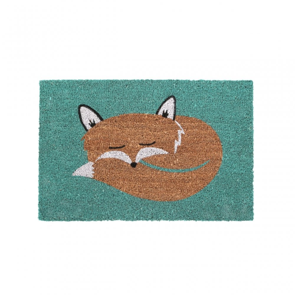 Fox Doormat, Coir, Blue