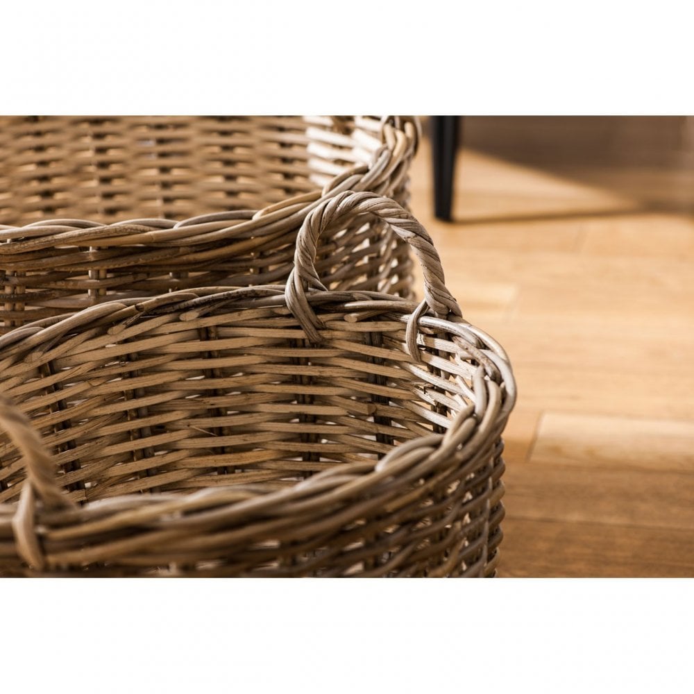 Hampstead Oval Storage Baskets, Kubu Rattan, Natural